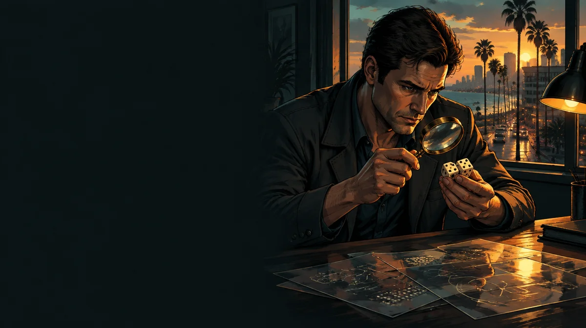 City investigator checking dice against the game record